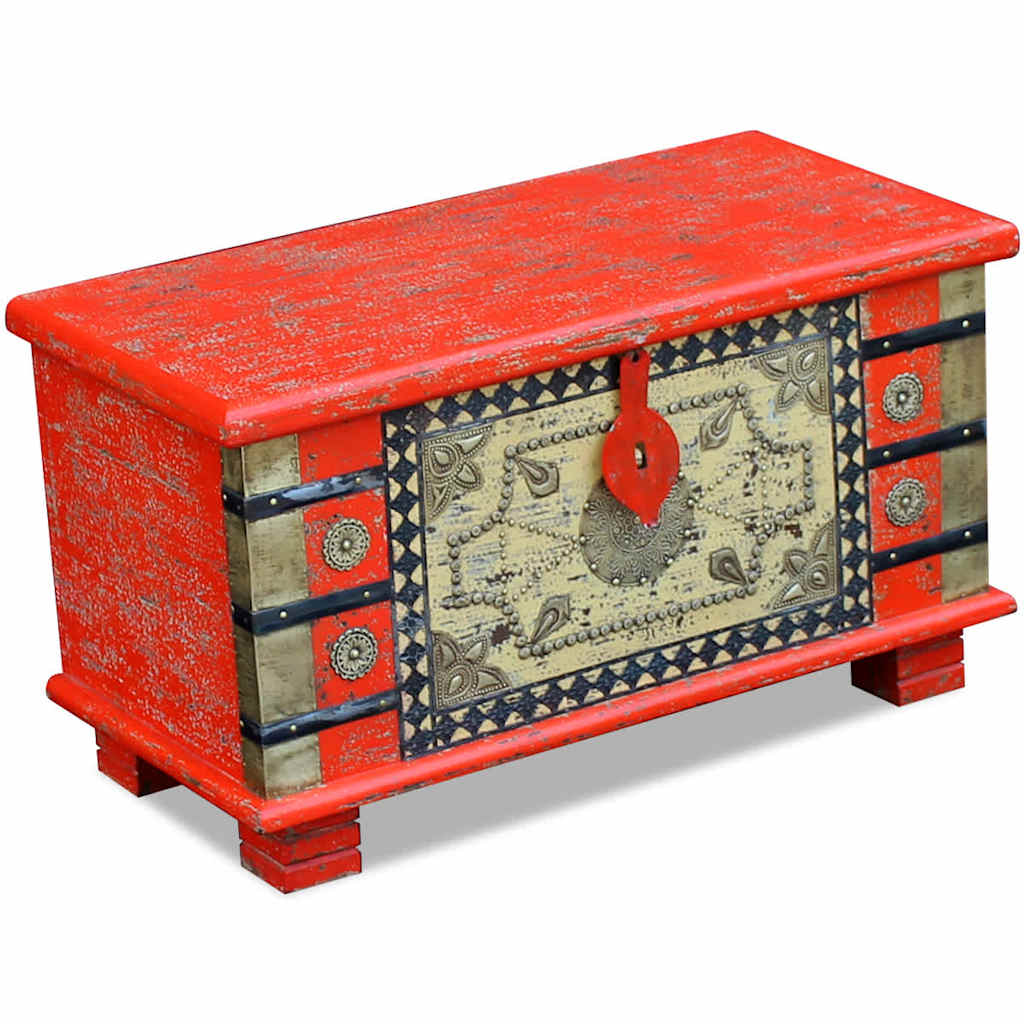 Vidaxl opbergkist 80x40x45 cm mangohout rood