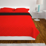 Vidaxl dubbelzijdig quilted bedspread rood en zwart 170x210 cm