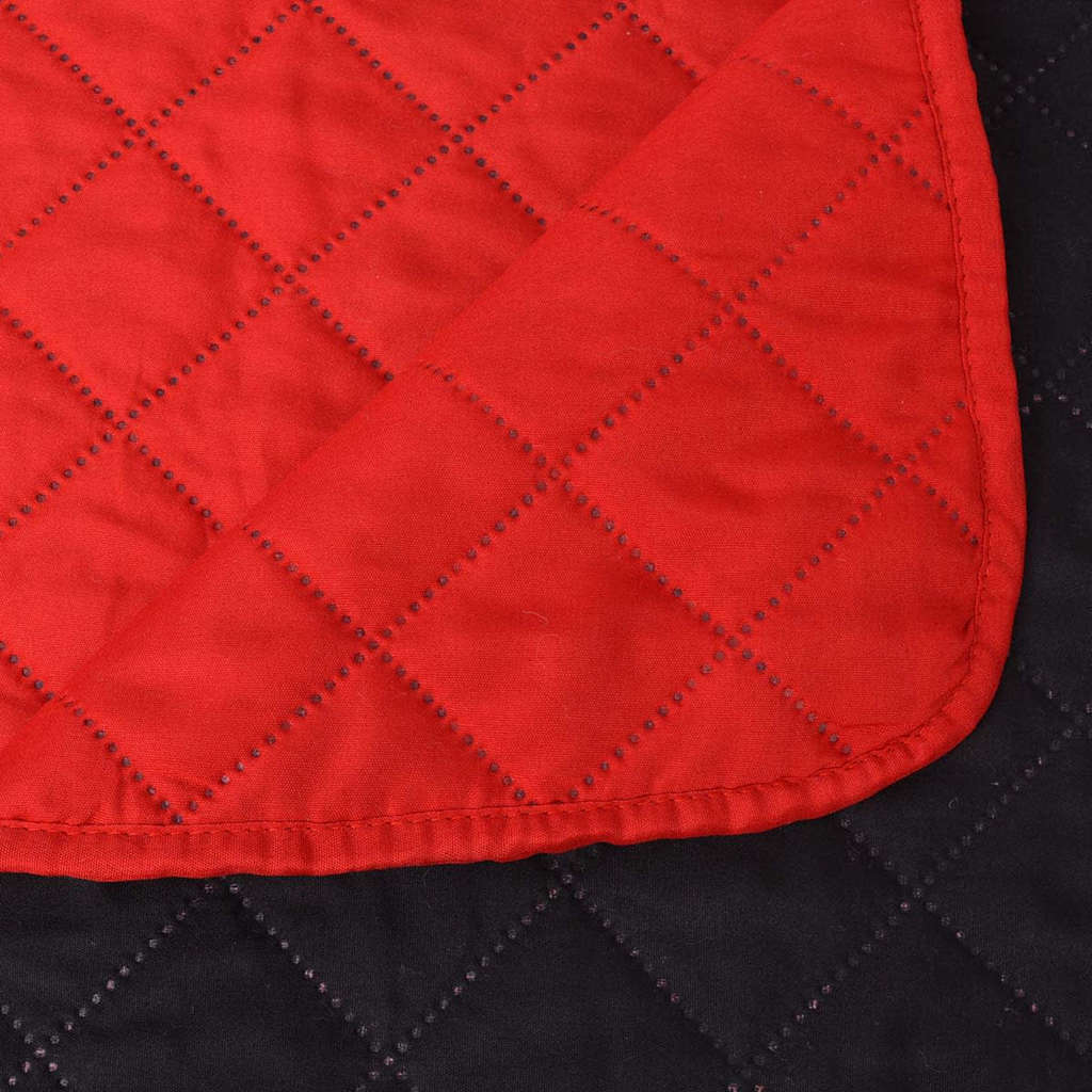 Vidaxl dubbelzijdig quilted bedspread rood en zwart 170x210 cm