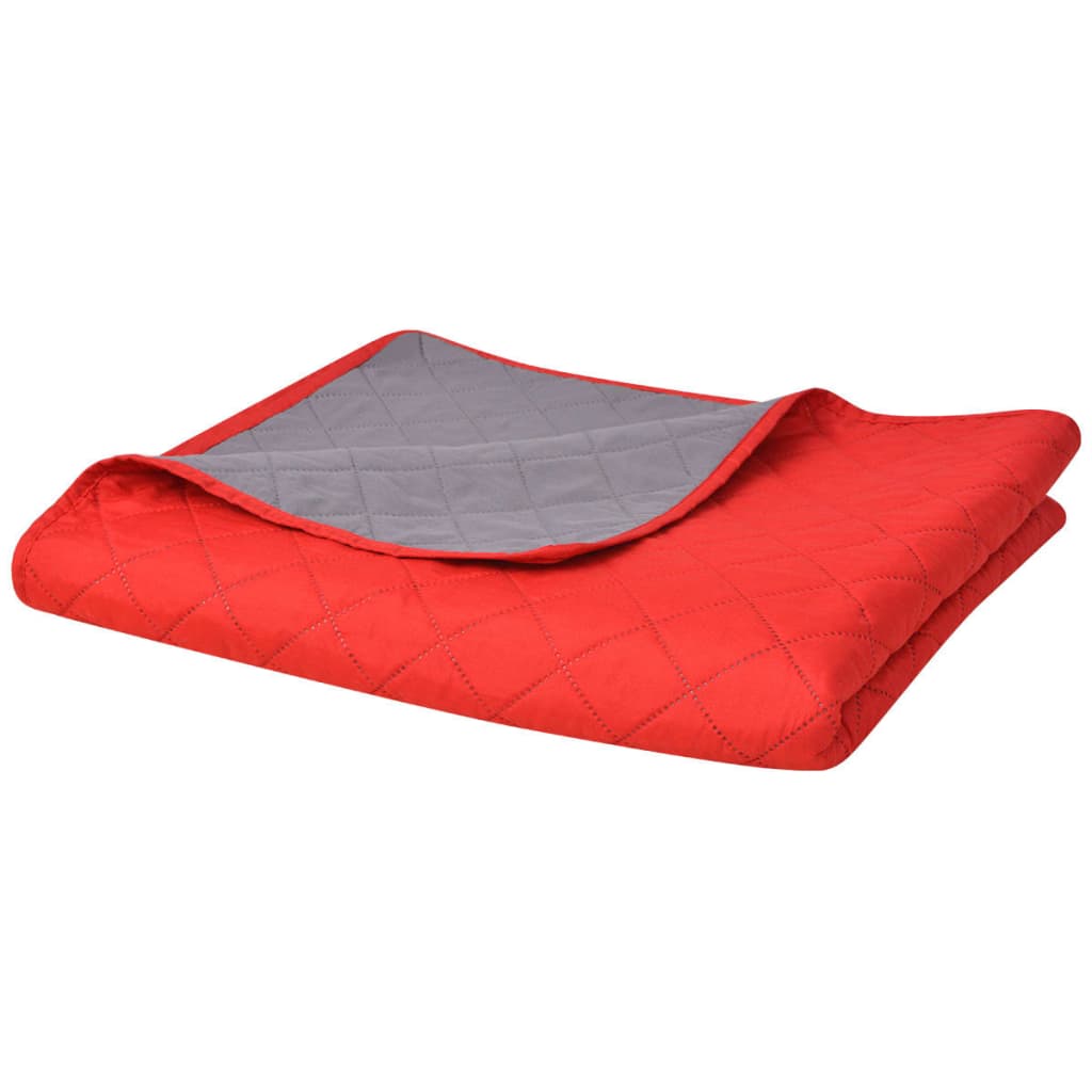 VIDAXL DOPLE -SANDEL -STECKT -BEDREADE ROT UND GREIS 230X260 CM