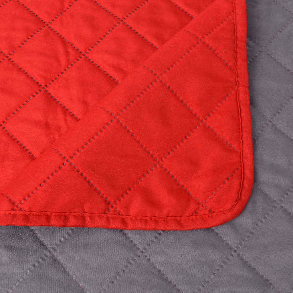 Vidaxl dubbelzijdige quilt bedsprei rood en grijs 230x260 cm