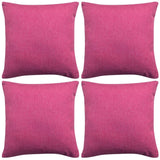 Coussin vidaxl coussin 4 pièces lin look rose 80x80 cm