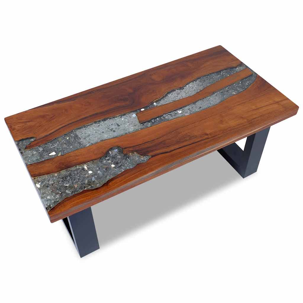 Vidaxl salontafel massief teakhout hars 100x50 cm