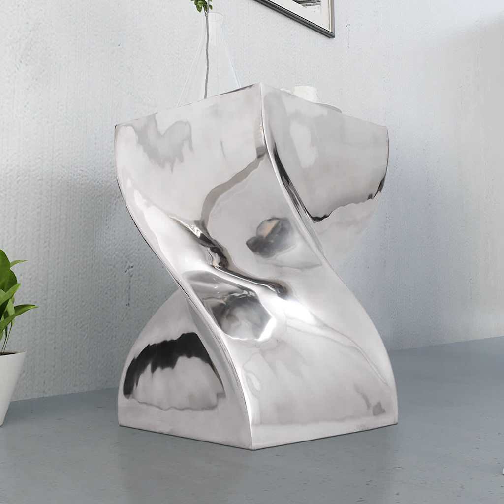 Vidaxl kruk bijzettafel in gedraaide vorm zilver aluminium