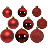 Décoris décoris balles de Noël en plastique 6-8-10 cm rouge 26 pièces