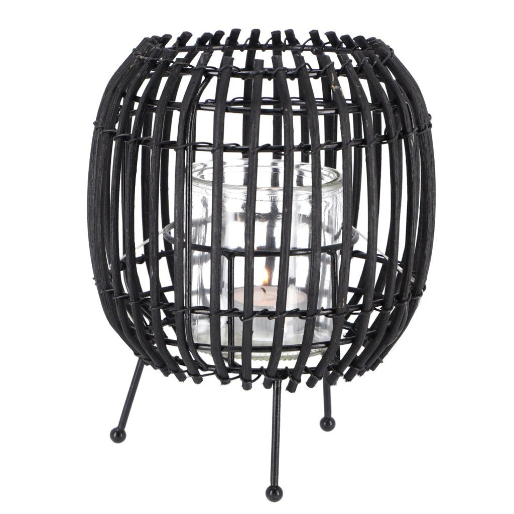 Andere Marken Lantern Rattan 20 cm Beige schwarze Assorti