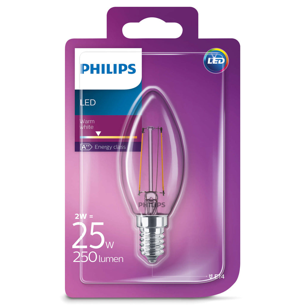 Philips ledclassic 25w (2w) b35 e14 ww cl nd 1bc 4 verlichting