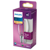 Philips led lamp - kaarslamp met e14 fitting - warmwit licht: 2700k - 25w - helder glas