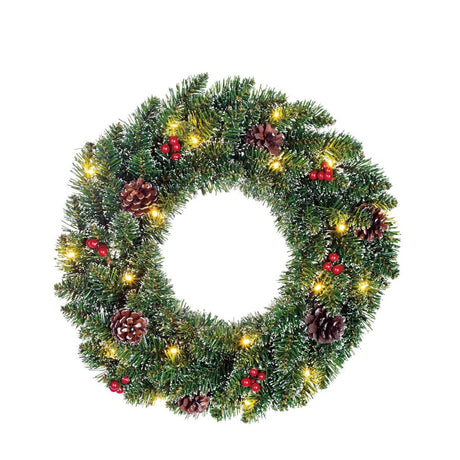 Overige merken creston decoratie led krans 45 cm met 20 leds groen