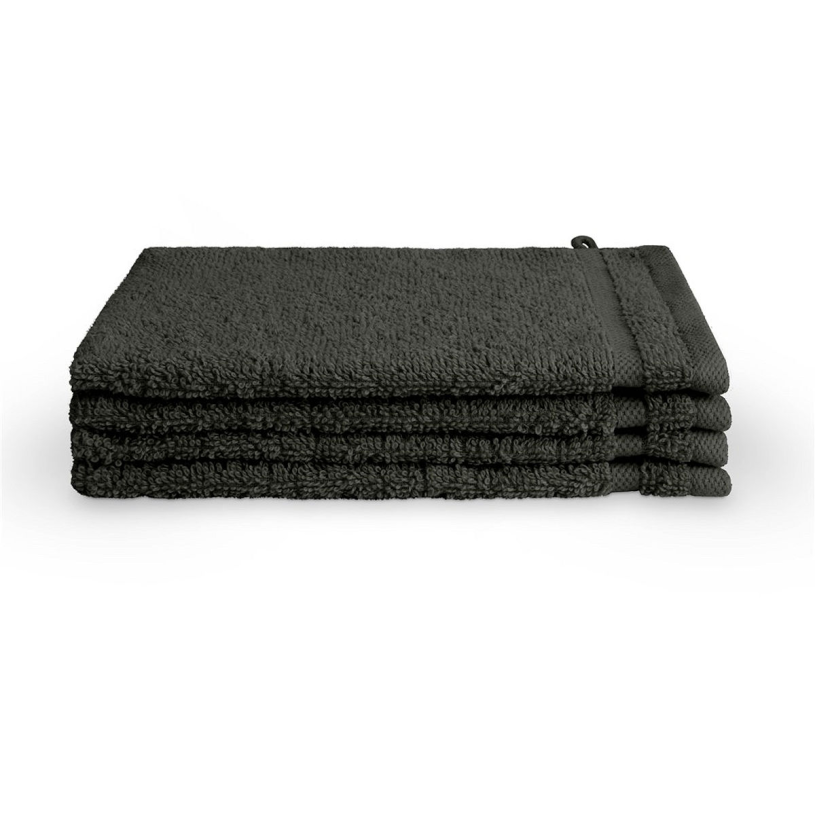 Byrklund bath basics washand 16x21cm - antraciet - 4 stuks