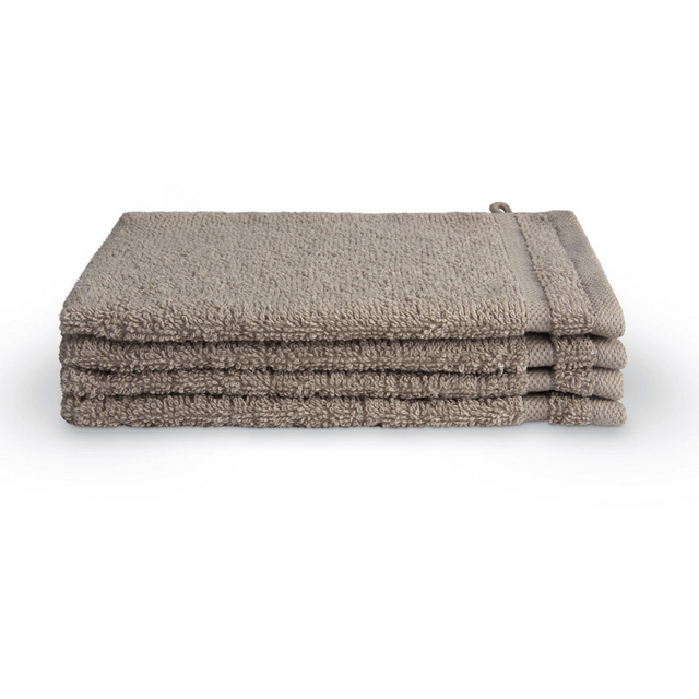 Byrklund bath basics washand 16x21cm - taupe - 4 stuks