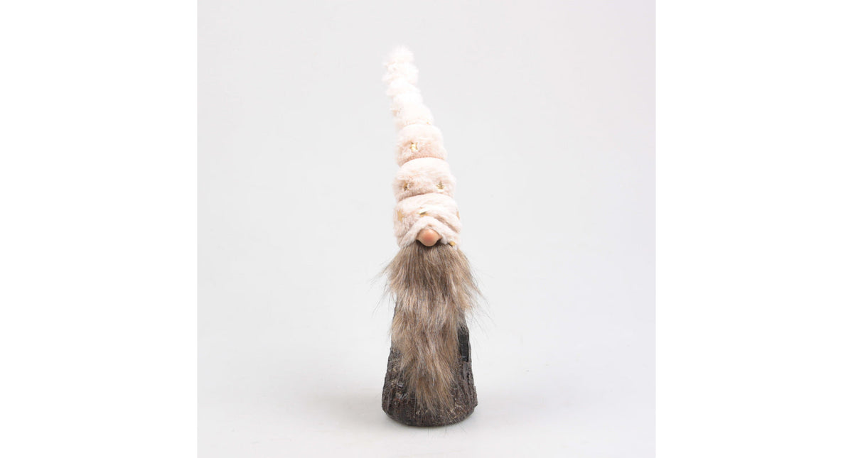 Kerstkabouter boom toby m led 9x9x39 cm beige