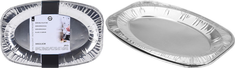 Excellent houseware eh aluminium serveerschaal 35x23,5cm 2 stuks