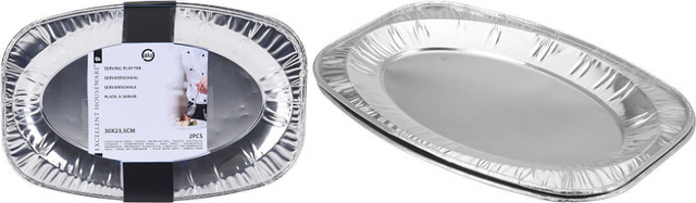 Excellent houseware eh aluminium serveerschaal 35x23,5cm 2 stuks