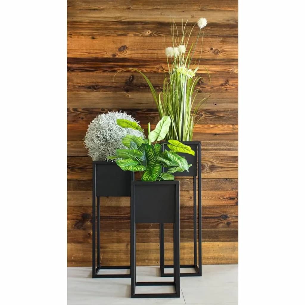 H S Collection H S Collection Flowerpot på standard 60 cm Metal Black