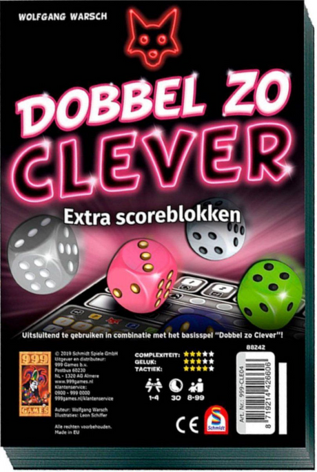 999games clever scoreblokken dobbel zo clever twee stuks