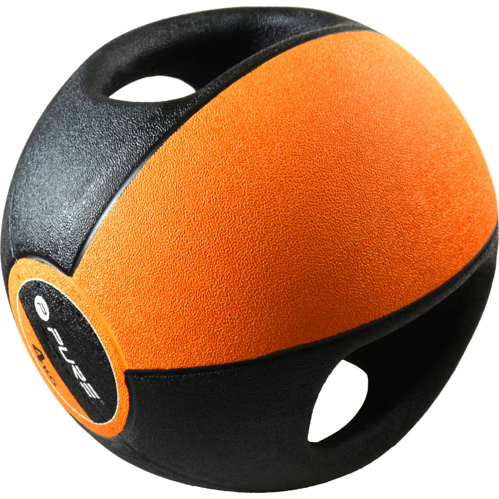 PURE2IMPROVE PURE2IMPROVE MEDICINE BALL con manici da 4 kg arancione