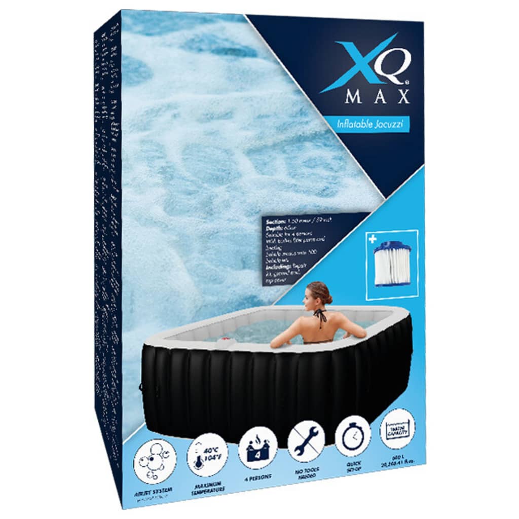 XQ MAX XQ MAX HOT TUBS GOVABLE 145x145x65 CM Svart og hvitt