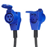 Proplus verloopkabel 40cm van schuko stekker naar haakse cee contrastekker + schuko stopcontact