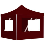 Vidaxl Partytent Foldable with walls 3x3 m aluminum wine red