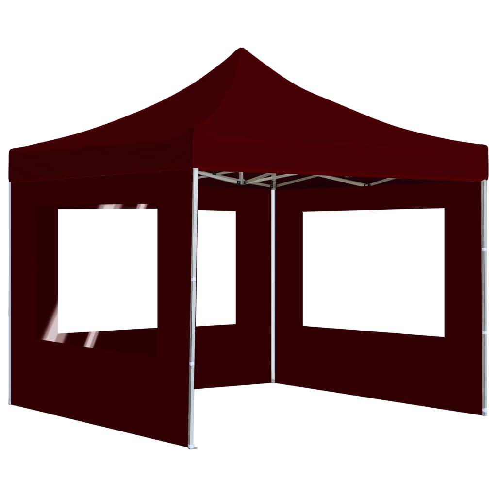 Vidaxl Partytent Foldable with walls 3x3 m aluminum wine red