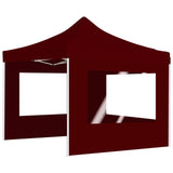 Vidaxl Partytent Foldable with walls 3x3 m aluminum wine red