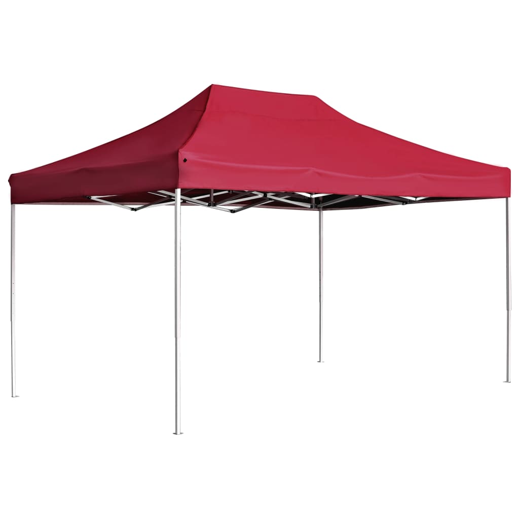 Vidaxl PartyTent profesionalmente plegable 4.5x3 m vino de aluminio rojo