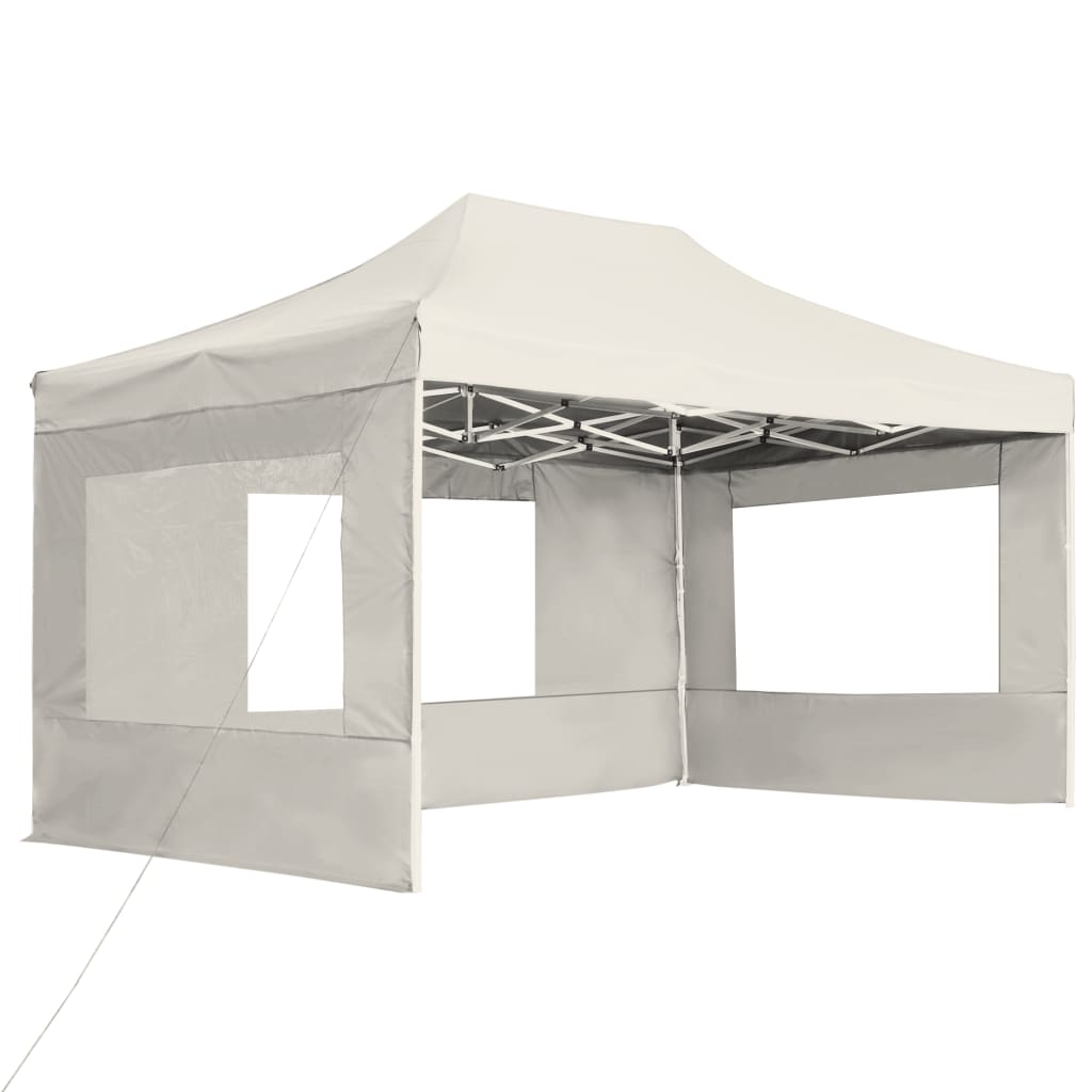 Vidaxl PartyTent pliable avec des murs de la crème en aluminium de 4,5x3 m