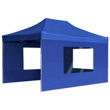 Bidaxl partyTent foldble med väggar 4,5x3 m aluminiumblått