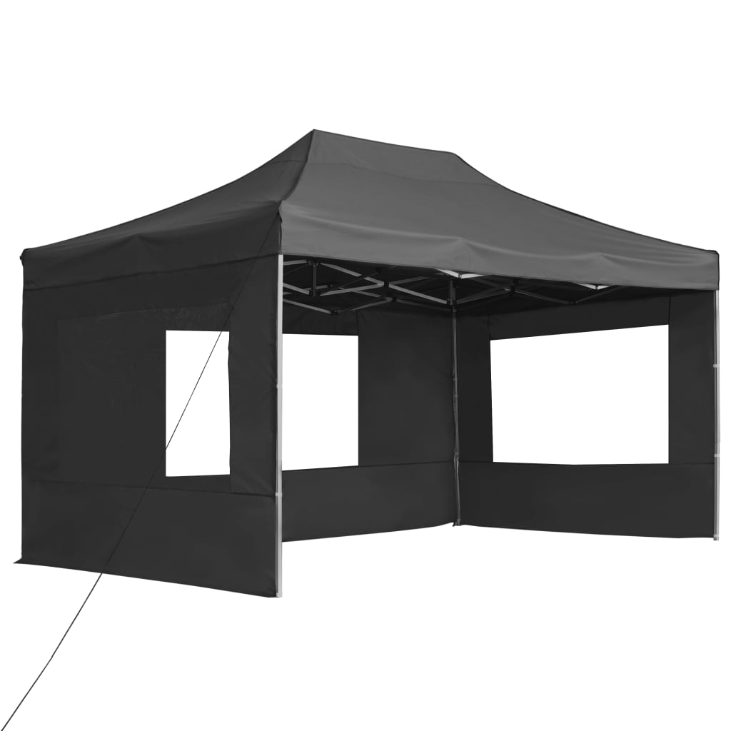 Vidaxl PartyTent Foldible z ścianami 4,5x3 M antracyt aluminiowy