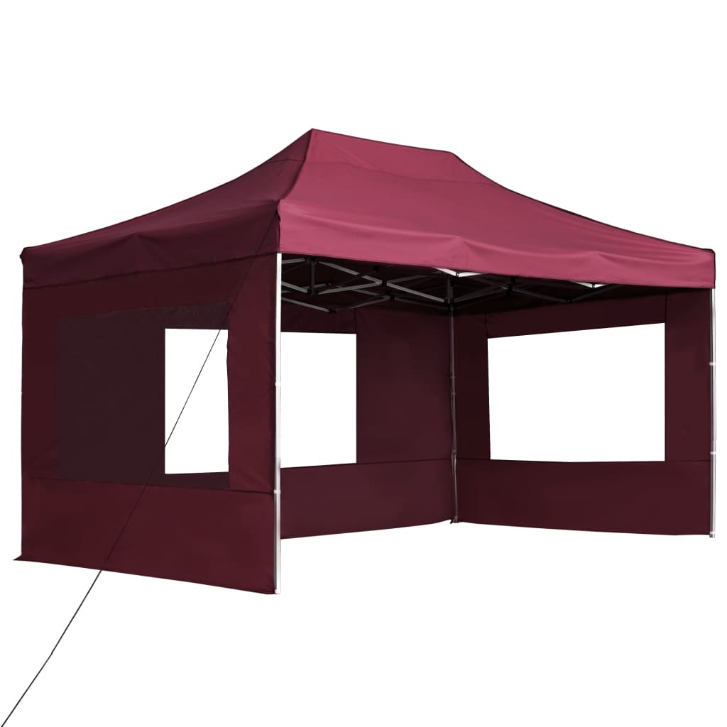 Vidaxl PartyTent Folbumble z ścianami 4,5x3 m aluminiowy wino czerwony