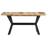 Vidaxl eettafel 140x70x75 cm massief ruw mangohout