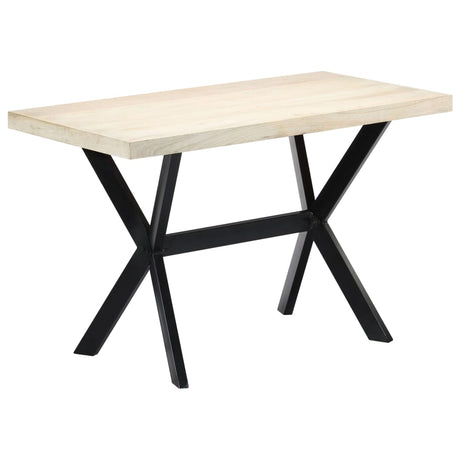 Vidaxl eettafel 120x60x75 cm massief mangohout wit