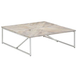 Vidaxl salontafel 110x110x36 cm massief mangohout