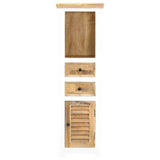 Vidaxl hoge kast 40x30x128 cm massief ruw mangohout wit en bruin