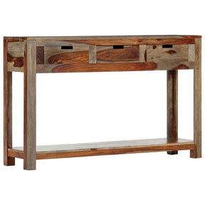 Vidaxl wandtafel met 3 lades 120x30x75 cm massief acaciahout