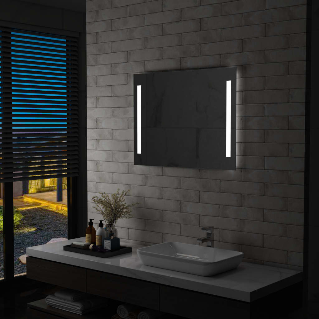 VIDAXL Specchio da bagno LED 80x60 cm