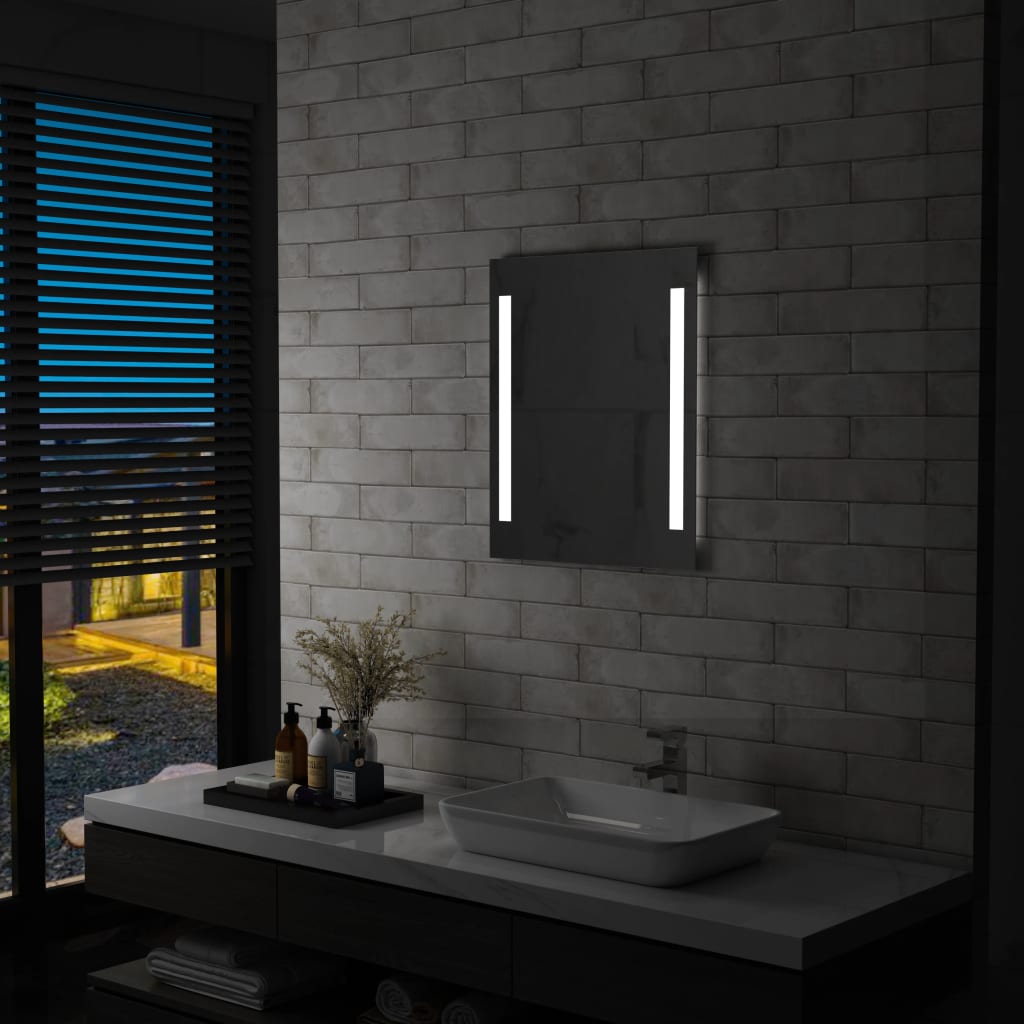 Specchio da bagno Vidaxl LED con scaffale 50x70 cm