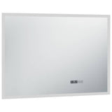 Vidaxl badkamerspiegel led met aanraaksensor en tijdweergave 100x60 cm