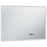 LED de miroir de salle de bain Vidaxl avec capteur tactile et affichage de temps 100x60 cm