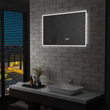 LED de miroir de salle de bain Vidaxl avec capteur tactile et affichage de temps 100x60 cm