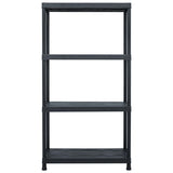 Vidaxl opbergrek 100 kg 60x30x138 cm kunststof zwart