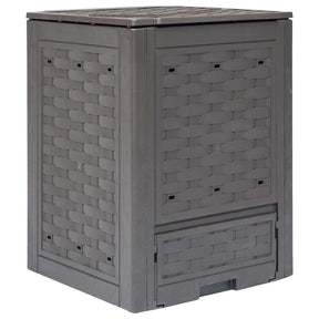 Vidaxl compostbak 300 l 60x60x83 cm kunststof rattan bruin