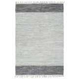 Vidaxl Rug Chindi Hand -Woven 160x230 cm de cuero gris