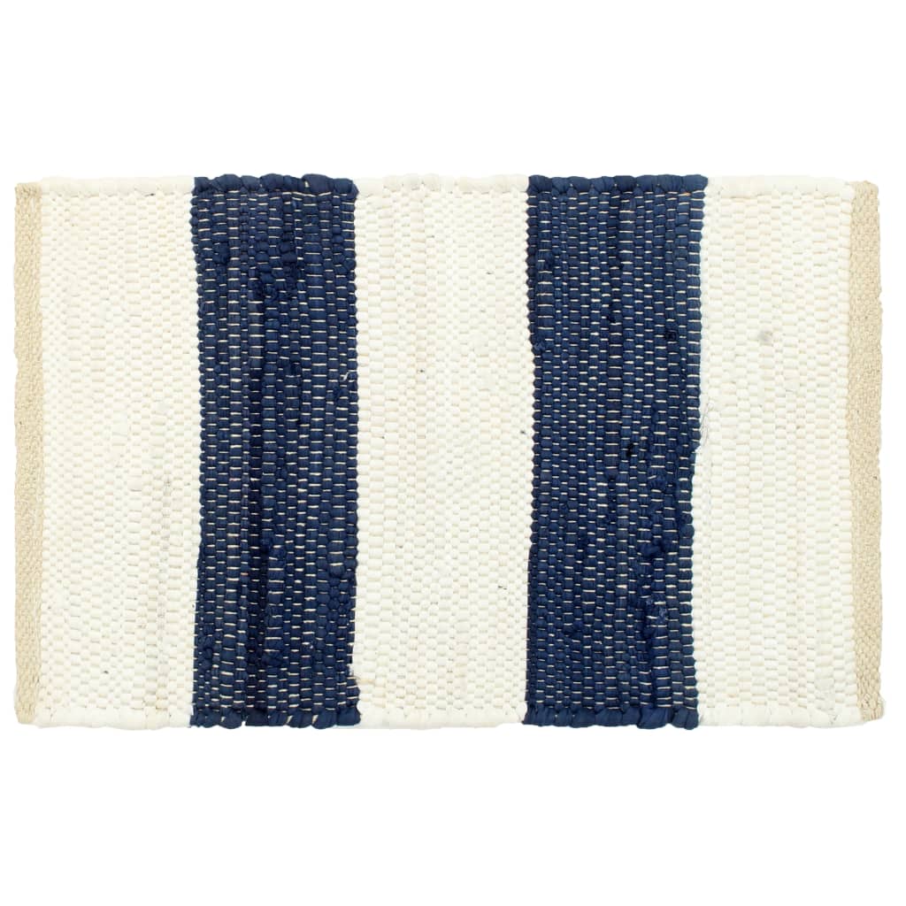 VidaXL Placemats 6 st chindi gestreept 30x45 cm blauw en wit