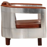 Vidaxl fauteuil luchtvaartstijl echt leer bruin