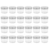 Vidaxl jam jars with silver colored lids 24 st 110 ml glass