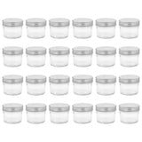 Vidaxl jampotten met zilverkleurige deksels 24 st 110 ml glas