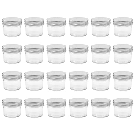 Vidaxl jampotten met zilverkleurige deksels 24 st 110 ml glas