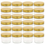 Vidaxl jampotten met goudkleurige deksels 24 st 110 ml glas
